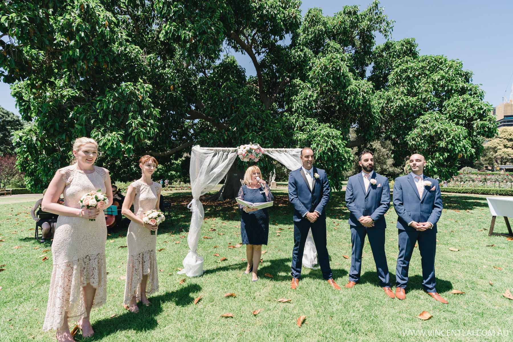 Wedding at Royal Botanic Garden's Rose Garden Pavilion and Lawn