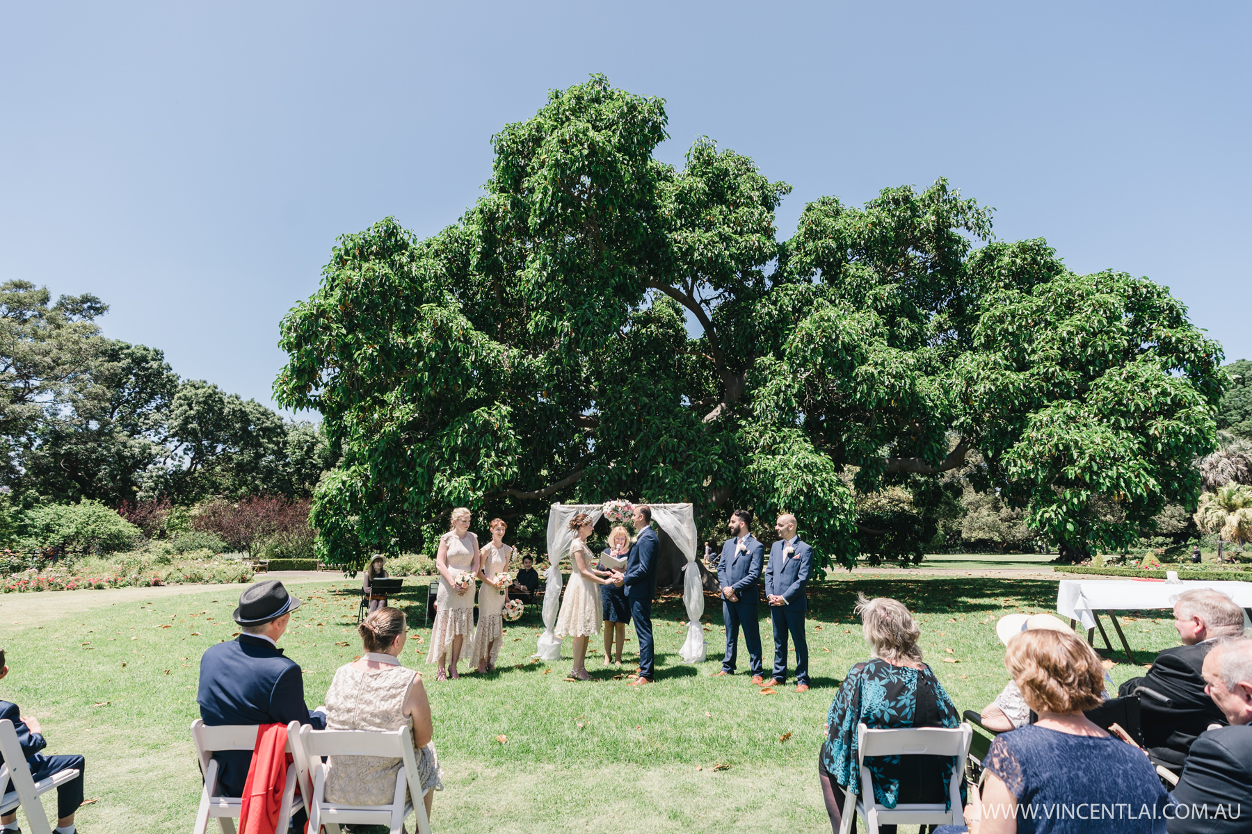 Wedding at Royal Botanic Garden's Rose Garden Pavilion and Lawn